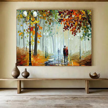 Load image into Gallery viewer, “Autumn Stroll in the Park” - Romantic Forest Path Abstract Acrylic, Perfect for Dining Room and Couple’s Bedroom DLZ225