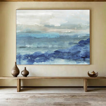 Load image into Gallery viewer, Blue - Toned Abstract Sea Painting On Canvas DKH414
