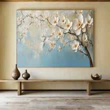 Load image into Gallery viewer, Textured White Blossom Tree Abstract Painting on Canvas - “Serene Blooms” DKH671