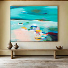 Load image into Gallery viewer, Coastal - Inspired Abstract Landscape Art for Beach House Living Room & Seaside Restaurant DKH058