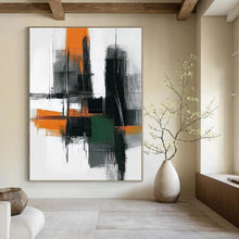 Load image into Gallery viewer, Orange, Gray & Green Urban Abstract Canvas Painting, Ideal for Modern Office & Industrial - Chic Loft LargeART1244