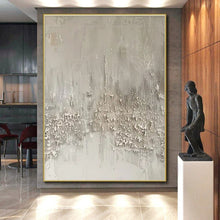 Load image into Gallery viewer, White Textured Abstraction Art for Minimalist Home & Art Gallery LargeART0856