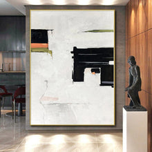 Load image into Gallery viewer, Large - Format Minimalist Black - White Abstract 1 Acrylic for Contemporary Office & Monochrome Bedroom LargeART0327