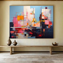 Load image into Gallery viewer, Vibrant Urban Geometry Abstract acrylic painting DLZ020