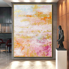 Load image into Gallery viewer, Hand - painted Massive Pastel - Filled Abstract Dreamscape Acrylic Art for Whimsical Nurseries LargeART0047