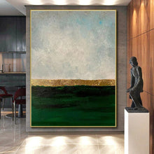 Load image into Gallery viewer, Gold - Lined Sea and Sky Acrylic Art - Ideal for Coastal - inspired Bedroom & Elegant Dining Room LargeART0644