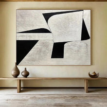 Load image into Gallery viewer, Abstract Painting on Canvas: Monochrome Geometric Abstraction - “Bold Simplicity” DKH582