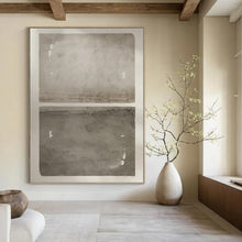 Load image into Gallery viewer, “Subtle Grey Toned Landscape Diptych” - Monochromatic Horizon Art on Canvas DKH1359