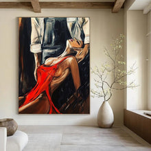 Load image into Gallery viewer, “Sensual Red - Dress Figure” - Expressive Figurative Art on Canvas DKH1611