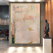 Load image into Gallery viewer, Soft Pastel Abstract Art - Ideal for Feminine Bedroom & Cozy Café Corner LargeART0684