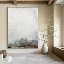 Load image into Gallery viewer, Foggy Dusk Silhouettes – Abstract Landscape Acrylic Painting with Faded Hues DTP222