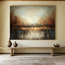 Load image into Gallery viewer, Autumn Forest Reflection Abstract acrylic painting DLZ060