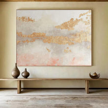 Load image into Gallery viewer, Gold - Accented Abstract Landscape Painting On Canvas DKH440