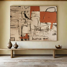 Load image into Gallery viewer, Neutral with Orange Accents Abstract Abstract acrylic painting DLZ099