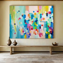 Load image into Gallery viewer, Vibrant Geometric Abstract - Modern Living Room Art LargeART1497