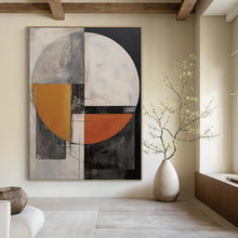 Load image into Gallery viewer, Circular Geometric Composition Abstract Canvas Painting, Ideal for Modern Dining Room & Artistic Lounge LargeART1208