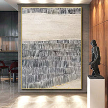 Load image into Gallery viewer, Custom Large Gray Textured Waves - Great for Industrial - Chic Café & Minimalist Art Studio LargeART0729