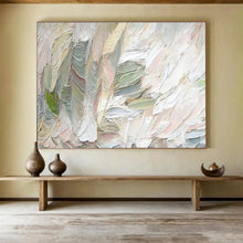 Load image into Gallery viewer, Textured Pastel Green - Pink Abstract Painting for Bohemian Bedroom & Light - Filled Café DKH261