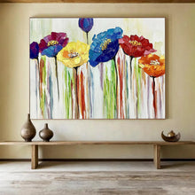 Load image into Gallery viewer, Colorful Flower Painting on Canvas - “Vibrant Blooms” DKH783