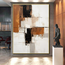 Load image into Gallery viewer, Brown - Black - White Geometry Art for Modern Office & Minimalist Home LargeART0836