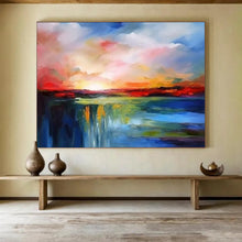 Load image into Gallery viewer, Colorful Sky & Waterfall Abstract Art for Creating an Artistic Atmosphere in Hallways LargeART1596