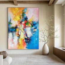 Load image into Gallery viewer, Color Explosion Abstract Painting, Ideal for Playful Kids’ Room & Artsy Coffee Shop LargeART1393