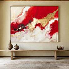 Load image into Gallery viewer, Red - Gold Abstract Art - Ideal for Dramatic Entryways LargeART1614