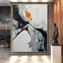 Load image into Gallery viewer, Monochrome with Orange Accent Acrylic Art - Perfect for Modern Minimalist Living Room & Creative Office LargeART0571