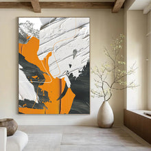 Load image into Gallery viewer, “Orange, Grey, White Abstract” - Modern Abstract Art on Canvas DKH1528