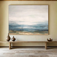 Load image into Gallery viewer, Soft - Hued Abstract Seascape for Coastal Bedroom & Nautical Library DKH174