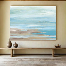 Load image into Gallery viewer, Soft Blue - Green Coastal Abstract Painting On Canvas DKH421