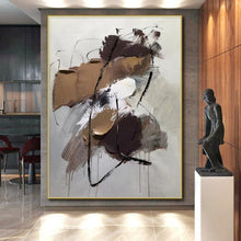 Load image into Gallery viewer, Custom Large Neutral Textured Abstract - Perfect for Minimalist Office & Calm Waiting Area LargeART0775