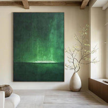 Load image into Gallery viewer, Dark Green Abstract Painting, Suited for Moody Home Office & Modern Art Gallery LargeART1891