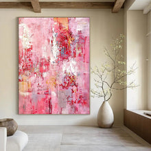 Load image into Gallery viewer, Large - Scale Hand - painted Pink Abstract Splendor Acrylic Art for Feminine - Inspired Bedrooms LargeART0204