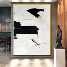 Load image into Gallery viewer, Oversized Minimalist Black - White Abstract 2 Acrylic for Industrial - Chic Loft & Art - Lover’s Library LargeART0328