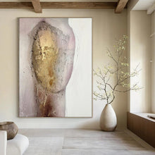 Load image into Gallery viewer, Mixed - Media Abstract Figure Art, Gold - Accented Textured Painting for Luxury Bedroom & Sophisticated Lounge LargeART2222