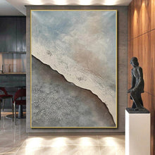Load image into Gallery viewer, Oversized Textured Coastal Abstract Acrylic for Beach House Bedroom & Relaxing Living Room LargeART0323