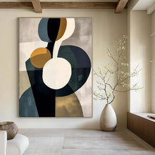 Load image into Gallery viewer, Geometric Shape Abstract in Neutrals Canvas Painting, Perfect for Scandinavian - Style Bedroom & Modern Library LargeART1249