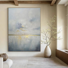 Load image into Gallery viewer, Minimalist Coastal Abstract Painting, Perfect for Serene Spa Retreat & Contemporary Bedroom LargeART1398