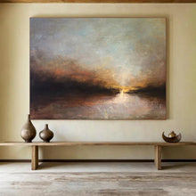 Load image into Gallery viewer, Abstract Landscape Painting on Canvas - “Sunset Reflections” DKH774