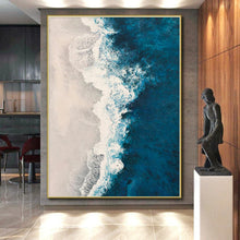 Load image into Gallery viewer, Oversized Aerial Beach Abstract Art for Beach House & Spa LargeART0443
