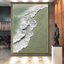 Load image into Gallery viewer, Textured Beach Wave Acrylic Art - Suited for Coastal - inspired Living Room & Relaxed Beach House LargeART0639