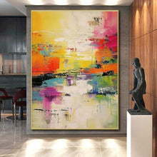 Load image into Gallery viewer, Vibrant Abstract Reflections Art - Great for Rooftop Lounge & Creative Writing Studio LargeART0699