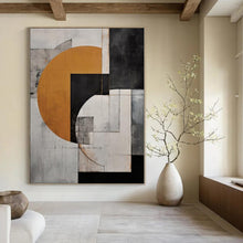 Load image into Gallery viewer, Interlocking Geometric Forms Abstract Canvas Painting, Great for Contemporary Gallery & Design - Focused Studio LargeART1207