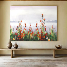 Load image into Gallery viewer, Wildflower Serenity: Pastel - Toned Nature Abstract Large - Scale Hand - painted Abstract Acrylic Art DLZ189