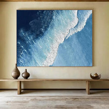 Load image into Gallery viewer, “Aerial Ocean Waves” - Realistic - Inspired Abstract Acrylic, Suits Coastal Living Room and Nautical Gallery DLZ256