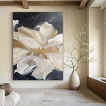 Load image into Gallery viewer, Cream and Black Floral Art, Great for Glamorous Dressing Room & Upscale Dining Area LargeART1092