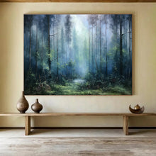Load image into Gallery viewer, Forest Mist “Enchanted Woods” Painting on Canvas, Ethereal Landscape Art DKH869