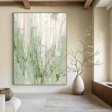 Load image into Gallery viewer, Green Line - Drawn Abstract Art, Good for Botanical Studio & Zen Meditation Space LargeART2280