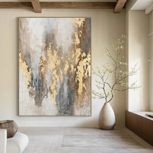Load image into Gallery viewer, Gray & Gold Abstract Painting, Perfect for Luxury Bedroom & Upscale Lounge LargeART1471